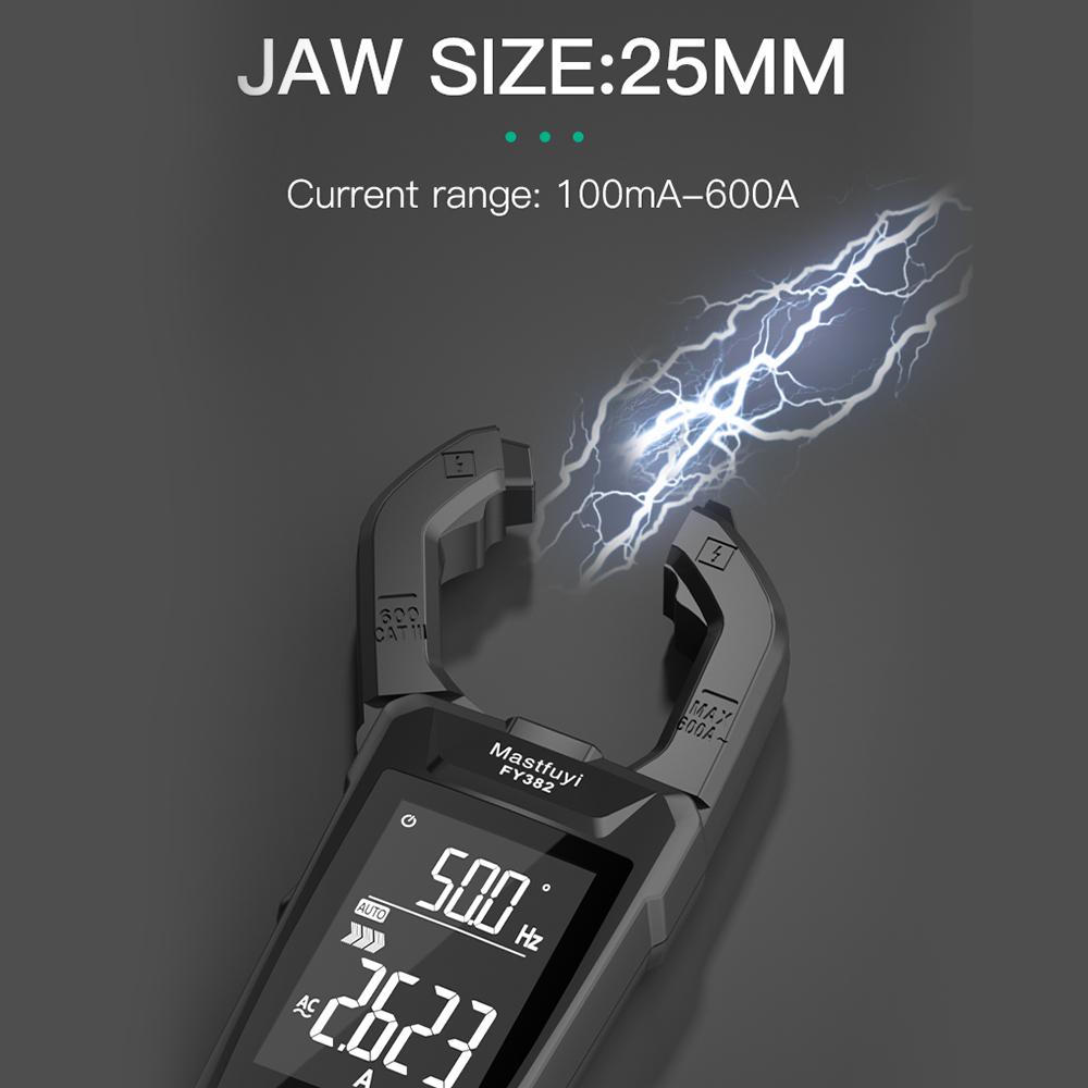 Умные клещи Mastfuyi FY382 True RMS 9999 отсчетов цифровой мультиметр тестер температуры с ЖК-дисплеем