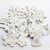Christmas Wooden Pendants Chips Hanging Oranament Christmas Decoration 2023 Snowflake Elk Bells Christmas Tree Decorations