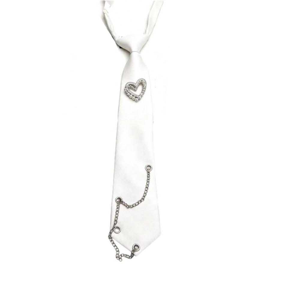 Black Long Necktie Korean Style Shirt Tie Temperament Love Heart Tie  Performance