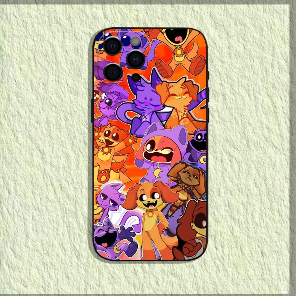 Милый чехол для телефона C-Catnap и D-Dogday для iPhone 16,15,14,13,12,11,Pro,X,XS,Max,XR,Plus,Mini Мягкий черный чехол
