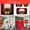 Curtain Shower Christmas With Hook Toilet Seat Cover Mat Pads Rug Bathroom Set