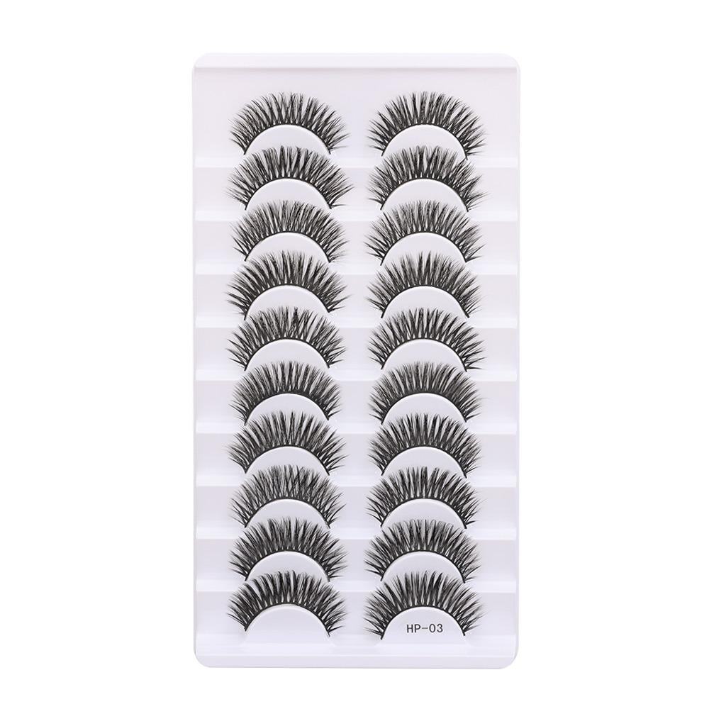 10 Pairs Natural Long False Eyelashes Fluffy Manga Lashes Fake Lashes  Eye Makeup Tool