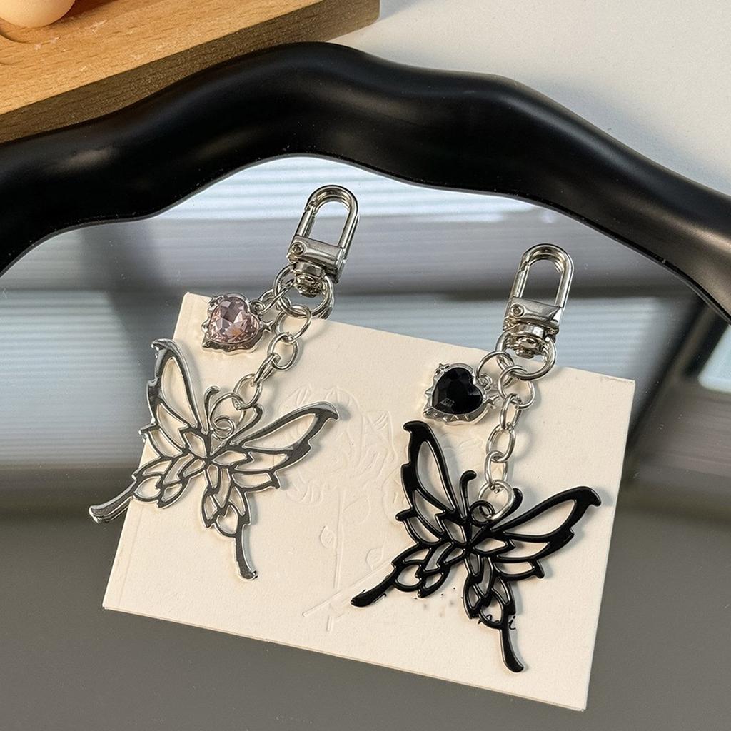 Fashionable Sturdy Alloy Butterfly Bowknot Keychain Charm Pendant Craft Supplies for Phone and Bag Accessories