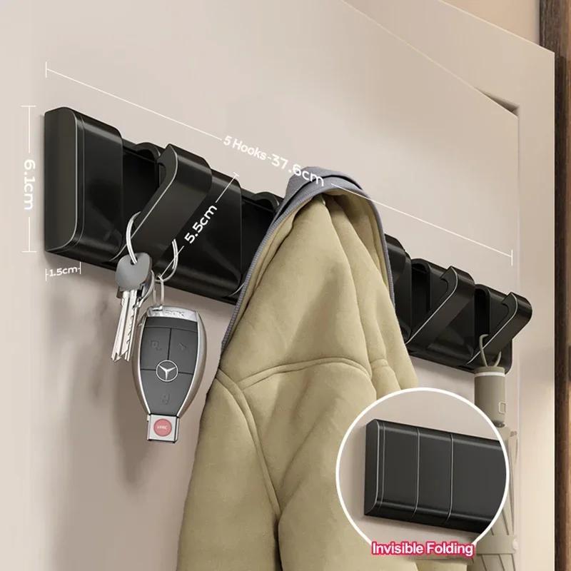 Алюминиевый невидимый складной креативный крючок для переноски сумок, крючок для подвешивания полотенец, складные крючки, настенный крючок, вешалка для одежды, настенное крепление
