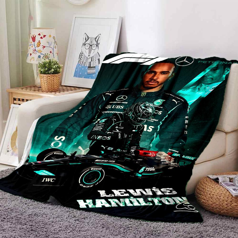 Lewis Hamilton Theme Printed Blanket - Perfect for Couch, Bed, Travel & Outdoor Use | Machine Washable, Cozy & Durable.