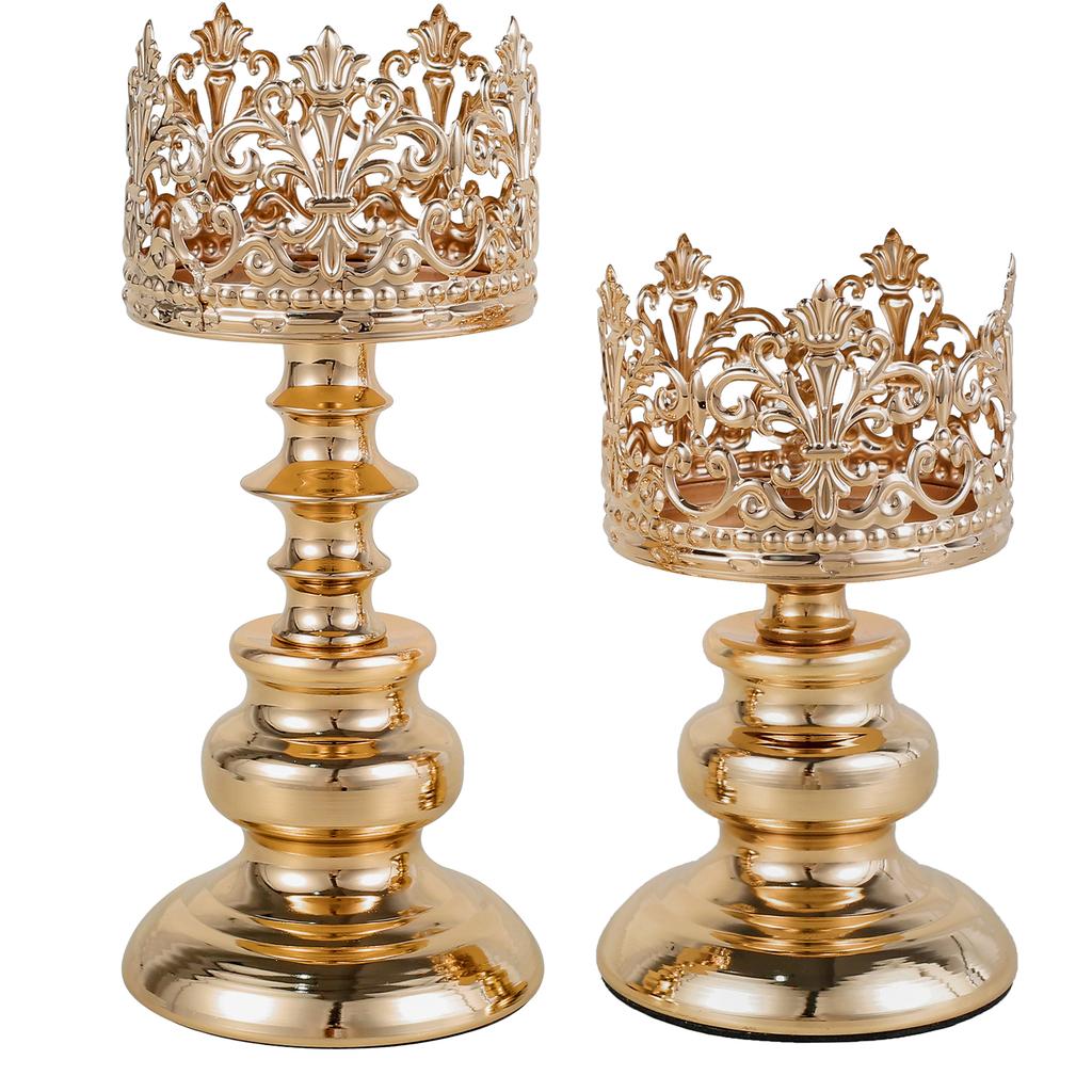 Винтажный элегантный металлический железный подсвечник, настольные подсвечники с ажурным узором для годовщины свадьбы, домашние украшения