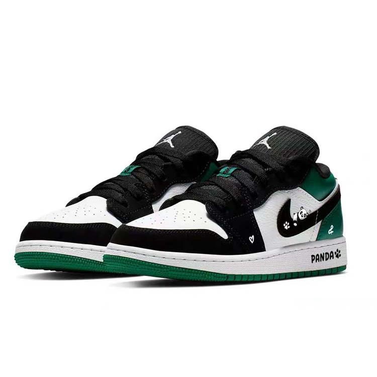 Jordan Air Jordan 1 Винтажные Баскетбольные Кроссовки Женские Низкие Зеленый/Черный 553560-113(Команда56-)
