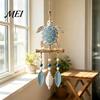 Handmade Beach Vibe Wall Art Lighted Coastal Wooden Hanging Ornament, Nautical Fish Shell Starfish Sign with Decor Warm LED Lights, House for Bathroom