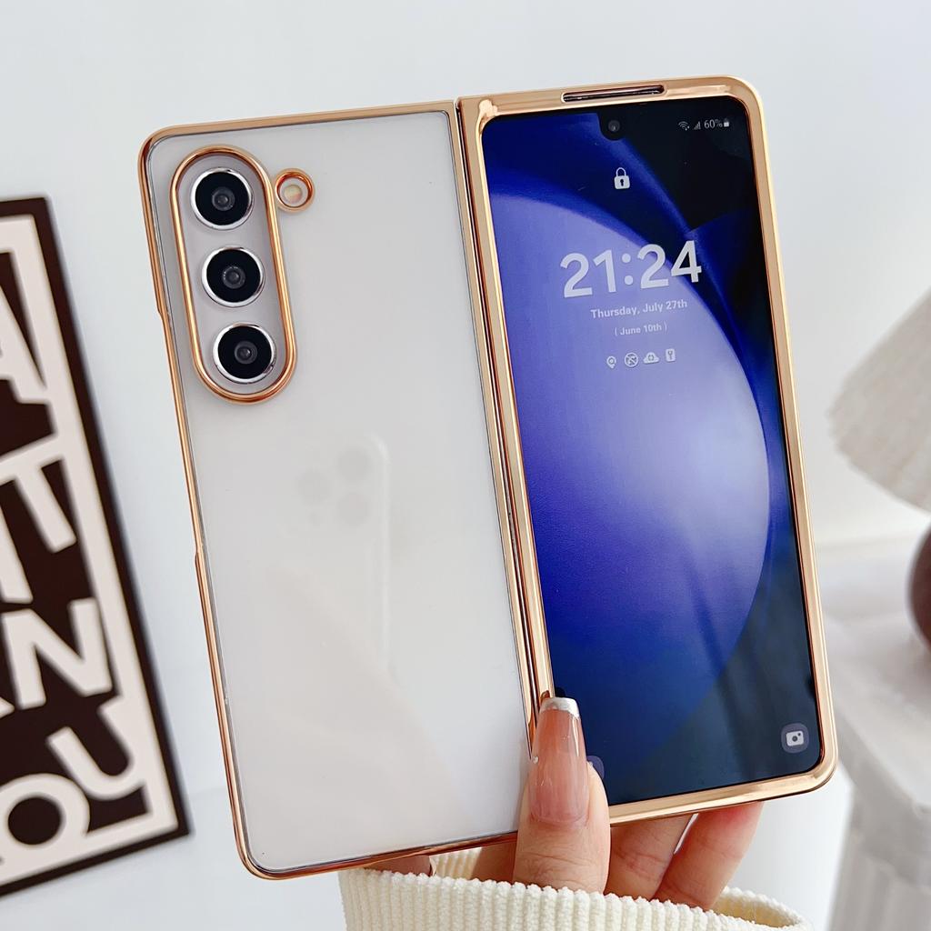 Применимо к чехлу для мобильного телефона Samsung zfold7 zfold6 гальванизированный прозрачный блестящий держатель zfold4/5 простой защитный чехол