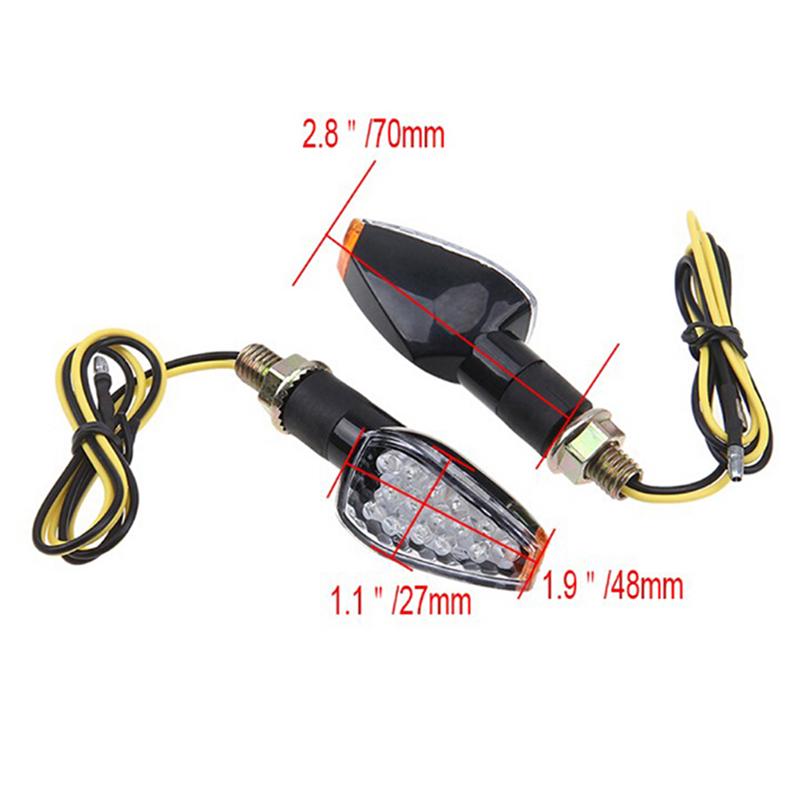 2 PCS Universal Waterproof 12V Motorcycle Turn Signal Lamp Amber Light Indicator LED Front or Rear Turn Indicator Light Blinker