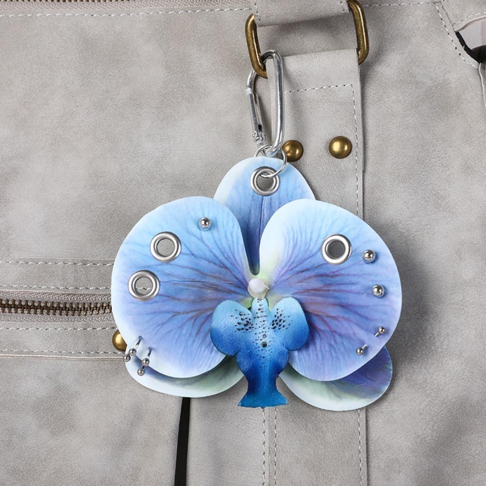 Backpack Decoration Orchid Lily Keychain Colorful Backpack Hangings Decor Flower Bag Pendant