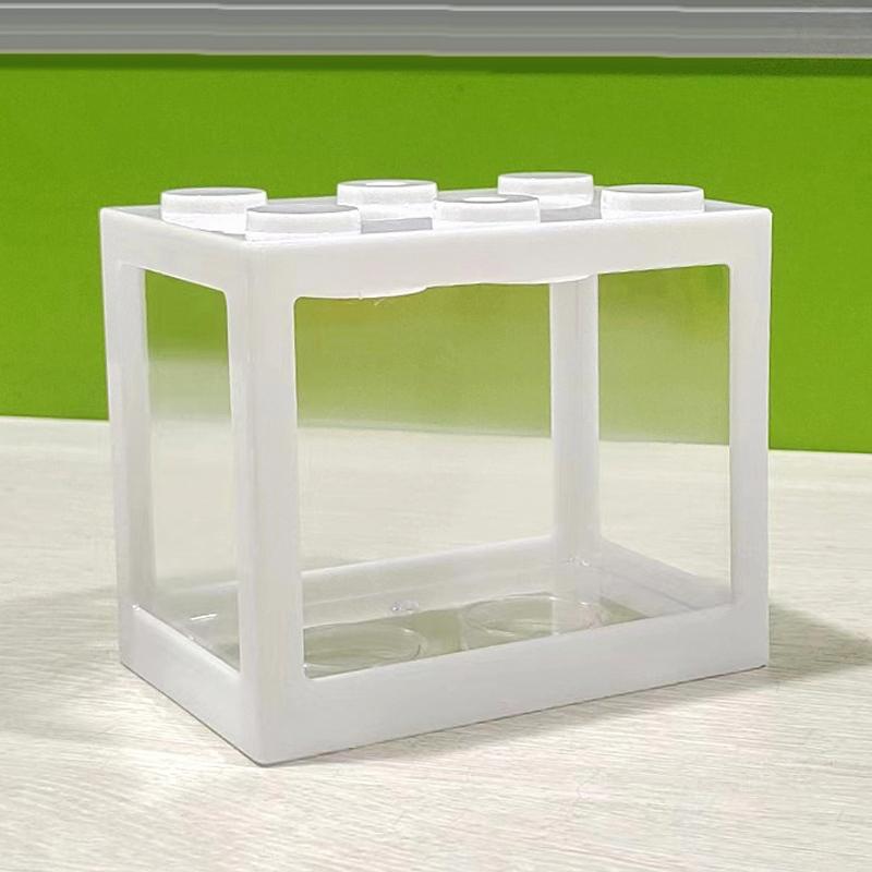 1 шт. Домашний блок Аквариум для рыбок Петушков Маленький Настольный Мини-аквариум Штабелируемый Креативный Дизайн Аквариум