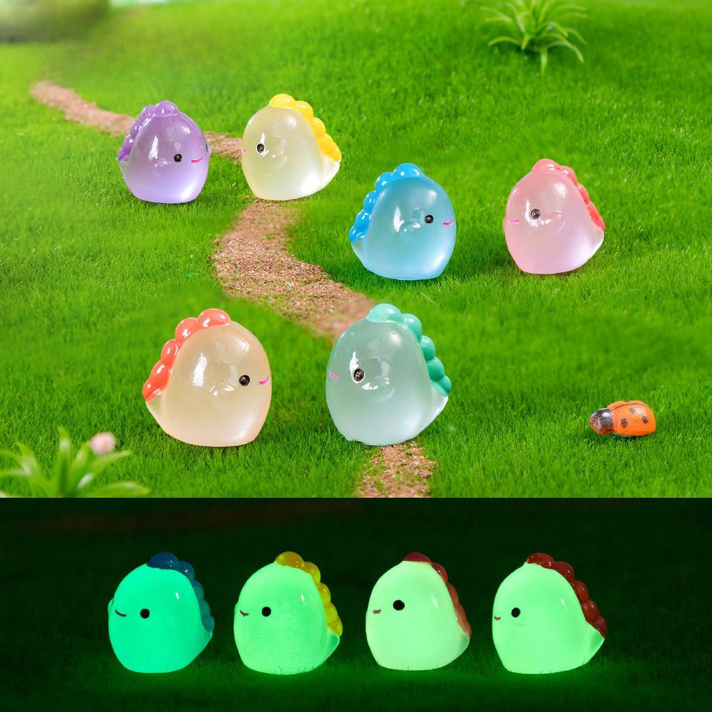 Colorful Luminous Dinosaur Miniatures Cute Resin Plastic Garden Accessories