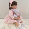 BZDOLL 60 см силиконовая кукла Bebe Reborn для маленьких девочек 24 дюйма реалистичная розовая игрушка принцессы с плюшевым мишкой прекрасный подарок на день рождения
