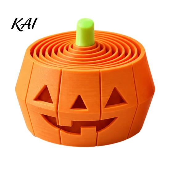 Portable Anxiety Relief Toy Halloween Pumpkin Stress Toy, Retractable Spiral Fidget Sensory for Cute Grimace Model Kids Adults, 3D Printed Desktop