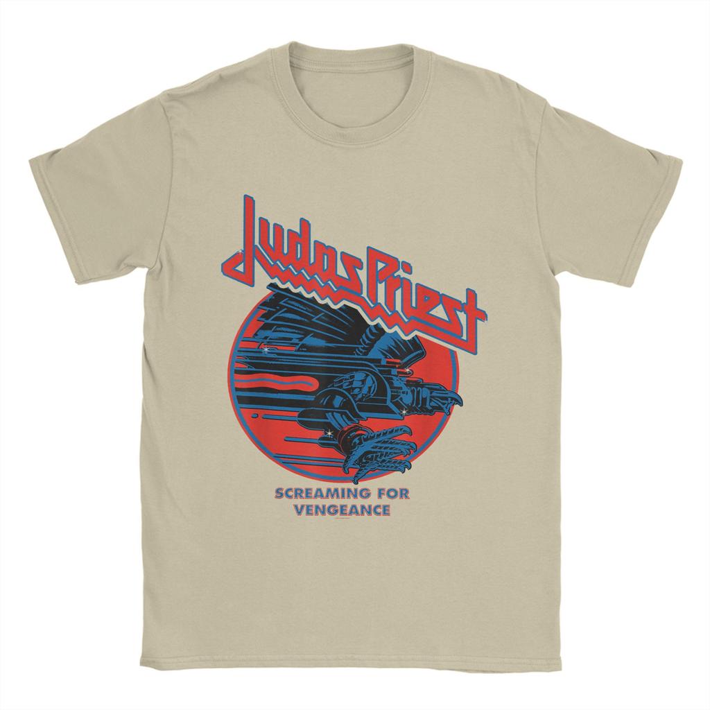 Judas Priest Screaming For Vengeance Футболка Мужская Хлопок Винтажная Футболка С Круглым Вырезом Синий Орел Футболка С Коротким Рукавом Мерч Графическая