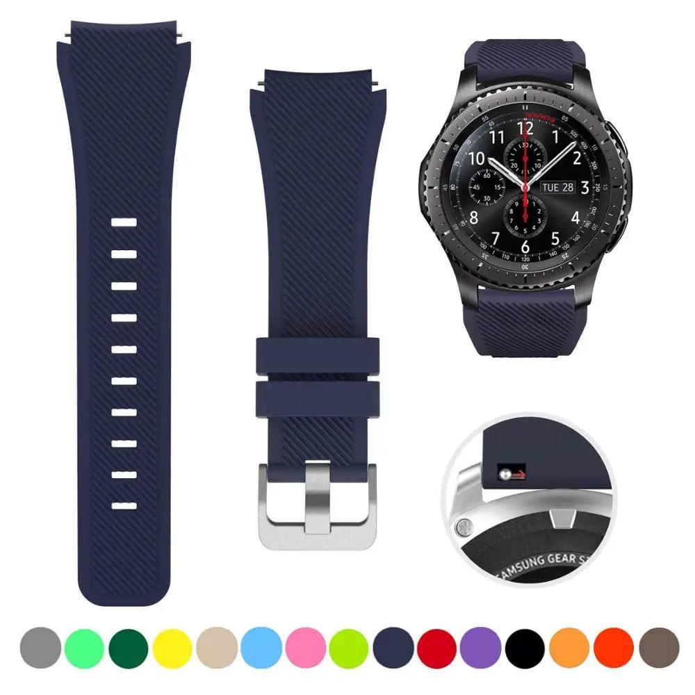 Ремешок 20 мм 22 мм для Samsung galaxy watch4 44 мм/40 мм 5 pro active 2 Gear s3, силиконовый браслет Correa, браслет Huawei Watch gt2/3/2e