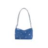 Korean Bow Underarm Bag Blue Women's Handbag Trendy Denim Shoulder Bag  Female