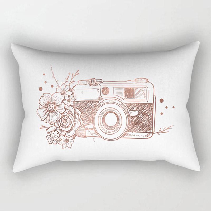 Trendy Unisex Popular Home Textile 30x50cm High Quality Decorative Pillow Covers 1PC Hot Sale Cushion Covers For Sofa Rose Golden Pink Geometric
