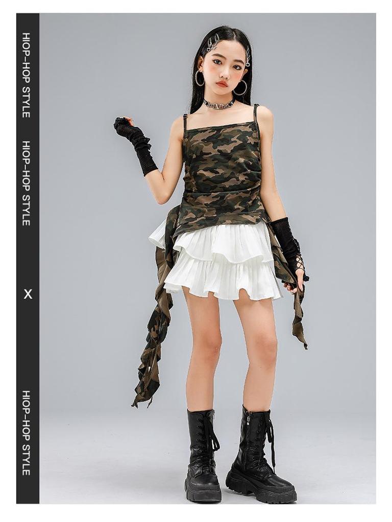 Girls' Hip Hop Jazz Dance Costume - Trendy Short Sleeve Practice & Performance Wear