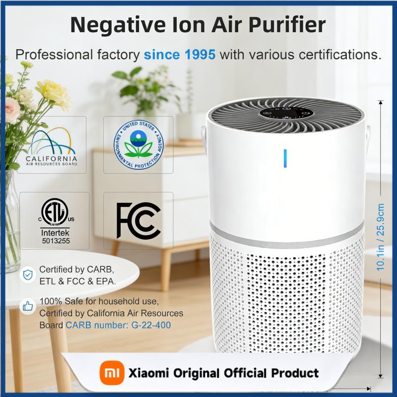 Xiaomi User Friendly Portable HEPA Filtered Air Cleaner Negative Ion Featuring Quiet Operations for Bedrooms or Small Living Spaces