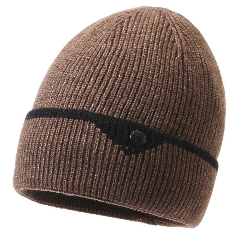 Мужская осенне-зимняя ветрозащитная и морозостойкая шапка для езды на велосипеде, бархатная и утолщенная теплая шерстяная шапка, модная вязаная шапка-пуловер для защиты ушей