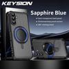 KEYSION 360° Rotating Ring Stand Case for Samsung Galaxy A56 5G A36 A26 A16 4G Matte Transparent Magnetic Shockproof Phone Cover