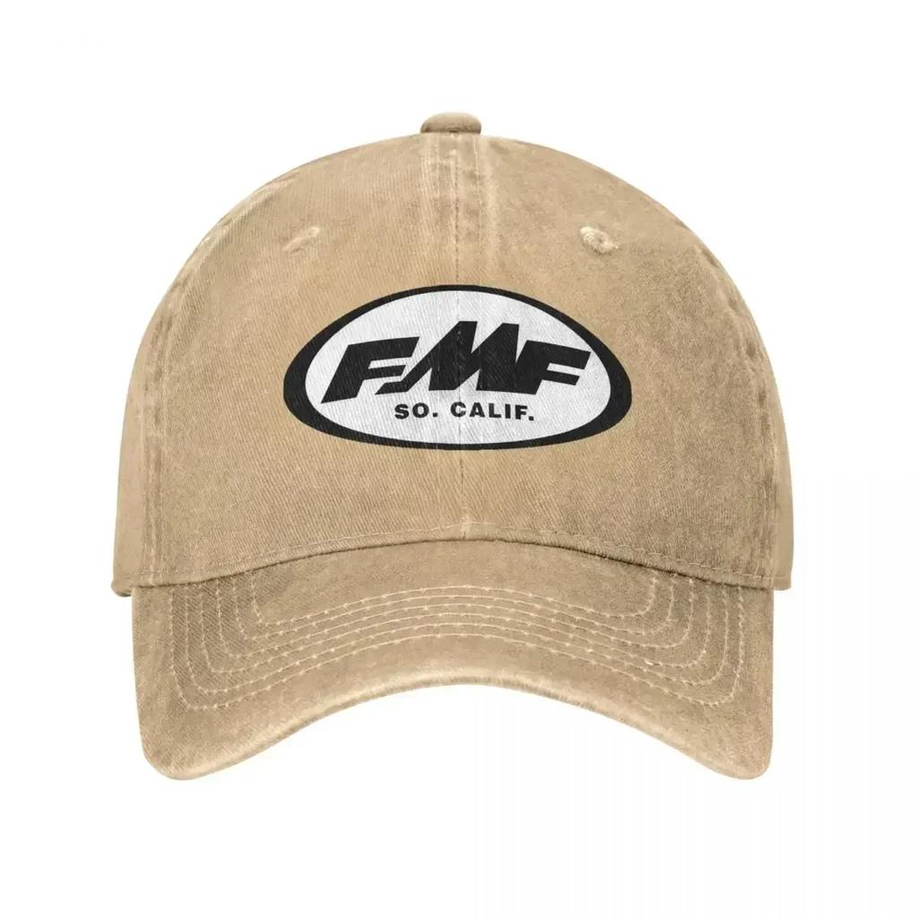 FMF Logo So Calif Baseball Cap Casual Distressed Denim Racing Headwear Unisex Women Outdoor Activities Unstructured Soft Hats Cap
