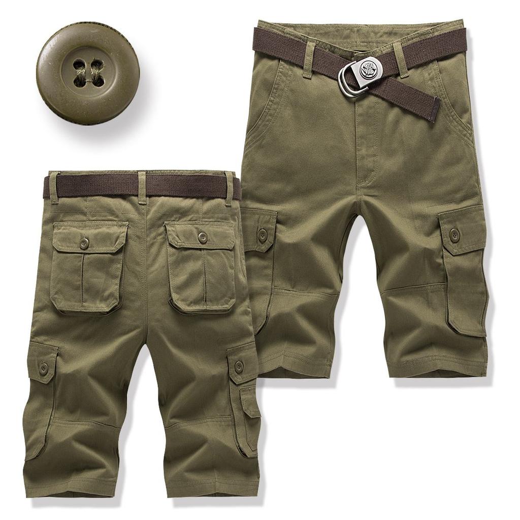 Мужские летние повседневные свободные камуфляжные рабочие шорты с несколькими карманами