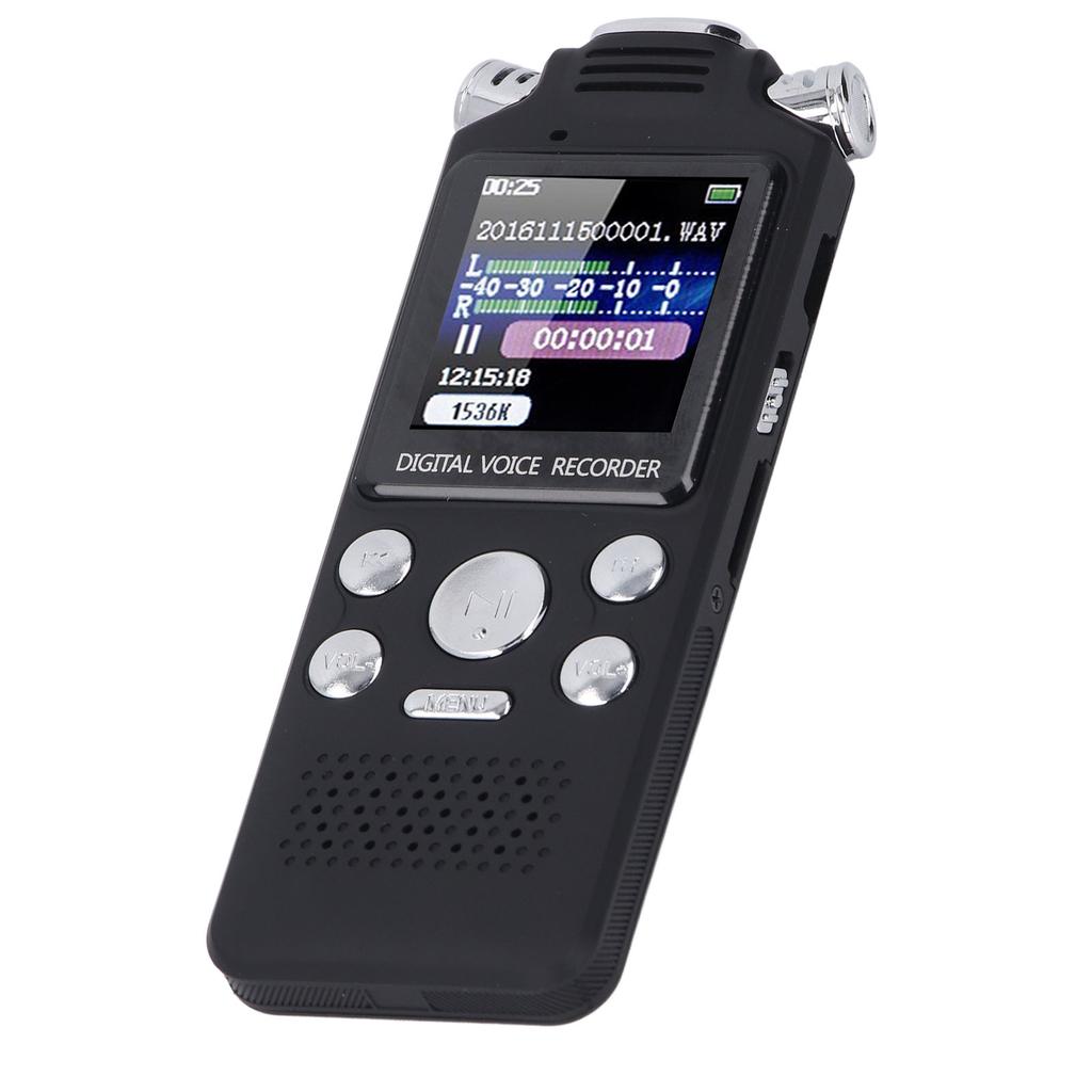 Digital Voice Recorder with Speaker Double Microphone 0.8 Inch LCD Screen MP3 Player Noise Cancellat
