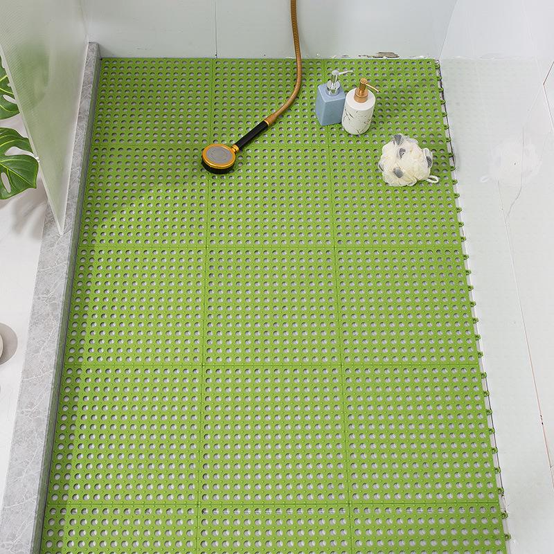 Non Slip Sucker Bathtub Mat with Sucker Interlocking Rubber Floor Tiles Splicing Foot Pads Toilet Shower Bath Room Floor Mat