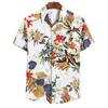 Short Sleeve Men Shirt Turn-down Collar Soft Print Loose Summer Shirt Streerwear
