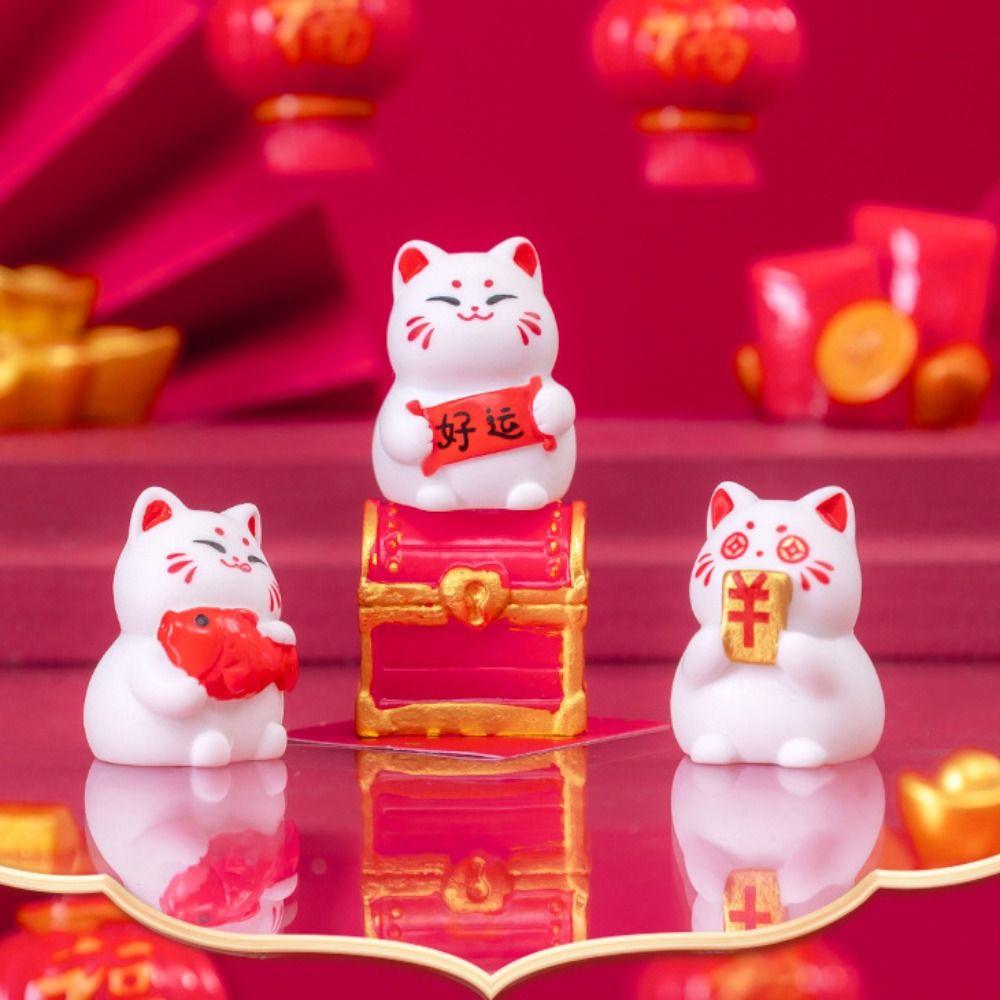 Мини-кошачья машинка, украшения, современные фигурки кошек удачи, фигурка кошки удачи, микропейзаж