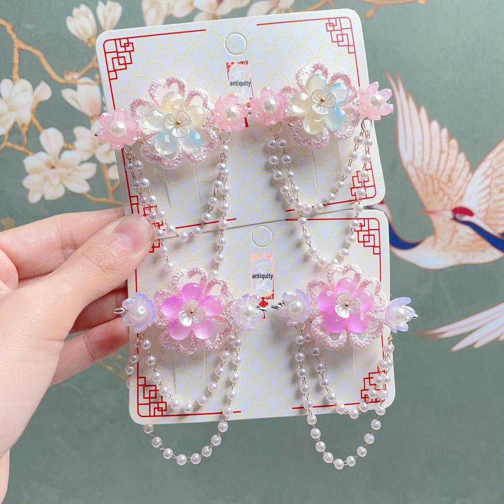 Hanchen Chinese Fairy Flower Hair Clip: Traditional Style Hanfu Headdress for Girls
