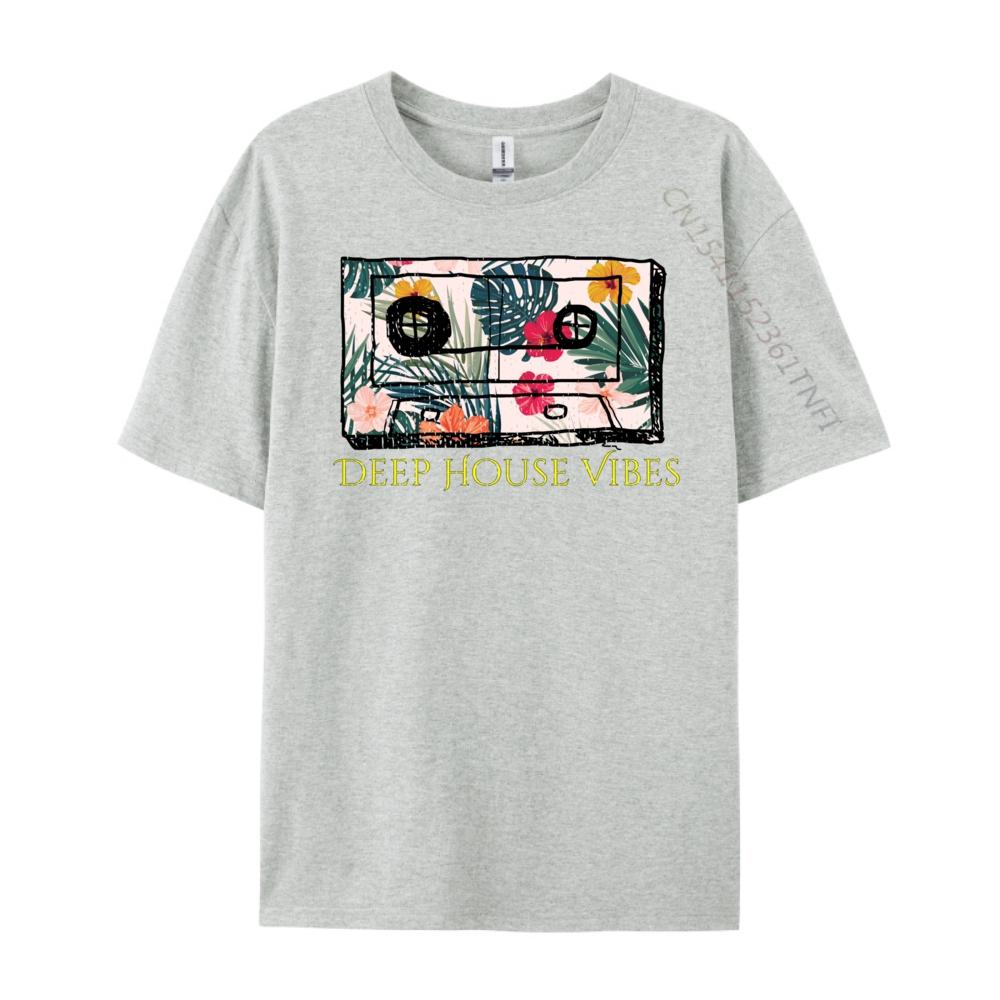 Deep House House Music Cassette Tape T Shirts For Unisex Original Unisexs Tshirts Graphic Cotton Short Sleeve