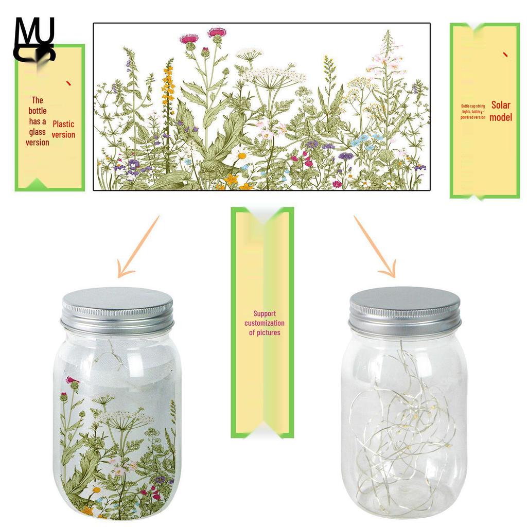 Solar Mason Jar LED String Lights with Custom World Cup Design