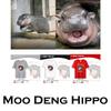 Moo Deng Tiny Baby Hippo Star Thailand Cute Pygmy Hippo Unisex Men Women Kid T-Shirt Print Short Sleeve Round Neck
