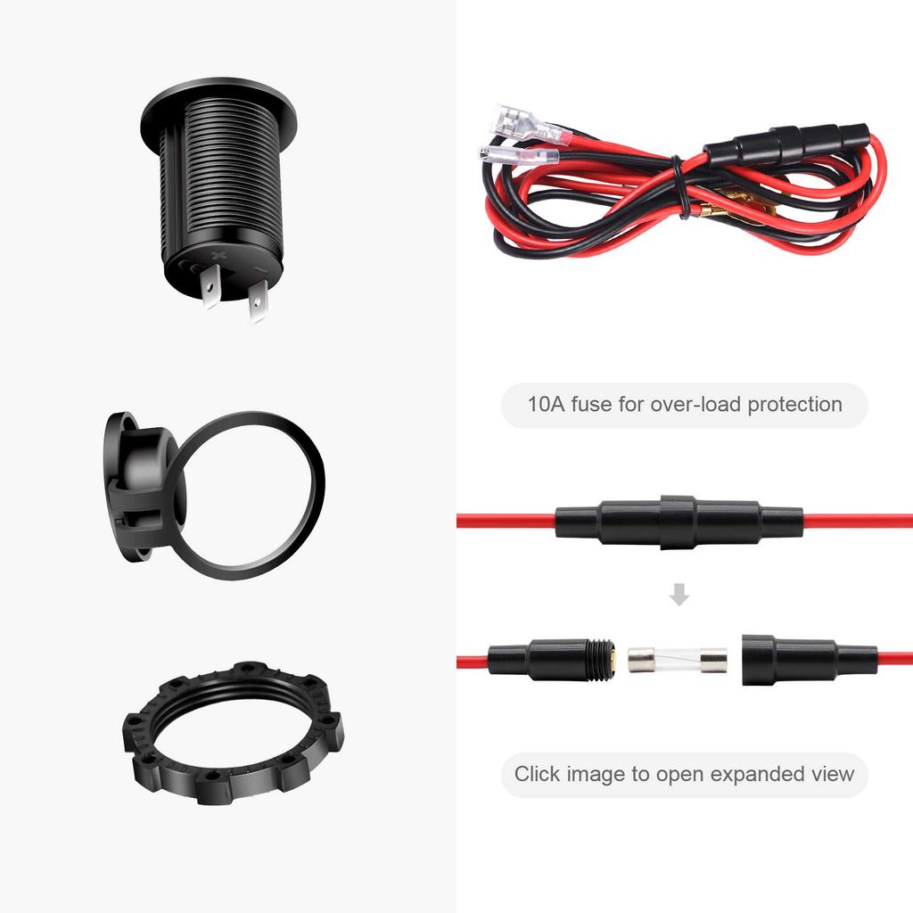 Розетка прикуривателя автомобиля морской мотоцикл ATV RV розетка прикуривателя 12 В водонепроницаемая вилка (Светодиод зеленый) ЖСМС