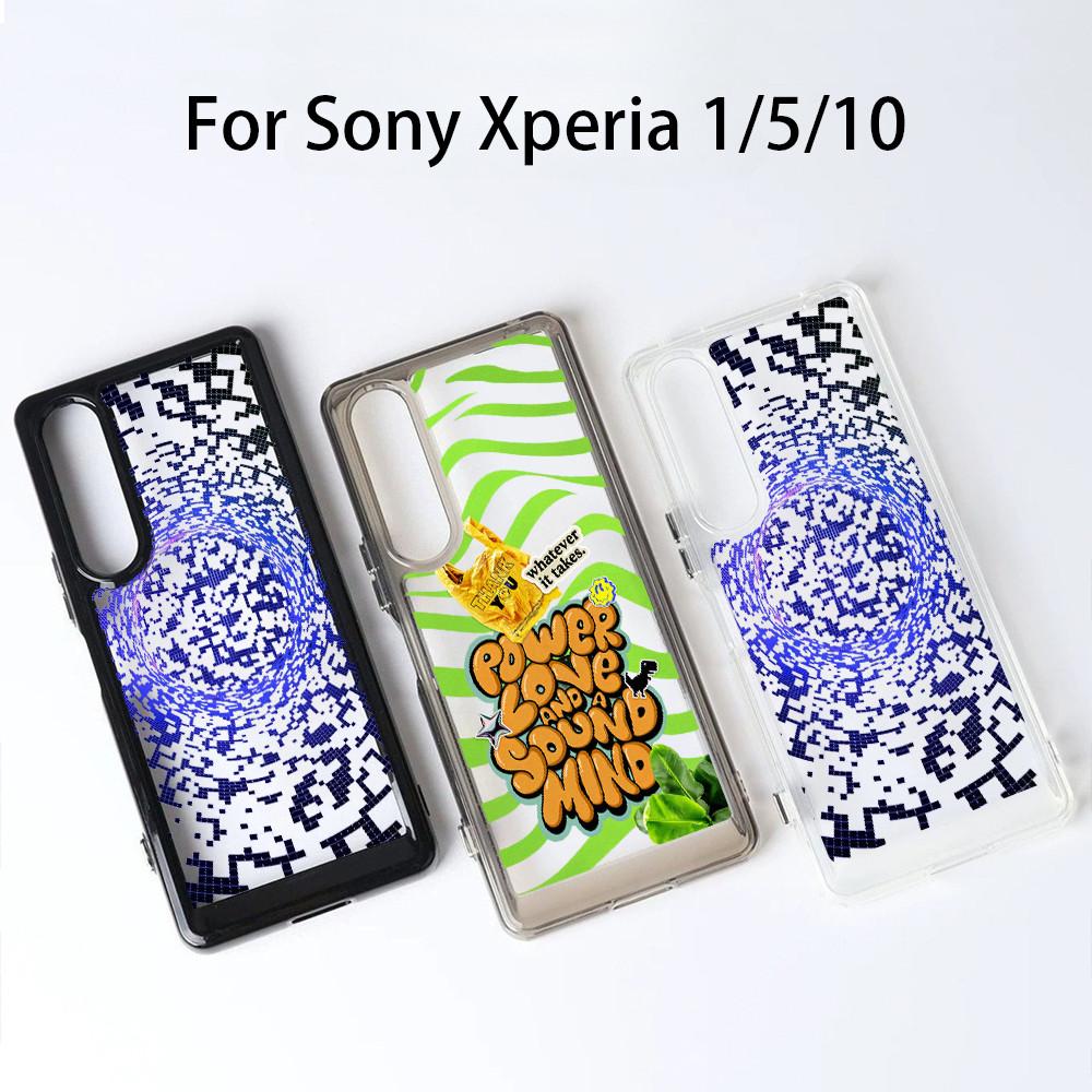 """Модный тренд" Жесткий прозрачный чехол для телефона Sony Xperia 1 V VI VII VIII Xperia 5 V Xperia 10 V VI VII / Ударопрочный чехол Sony"""