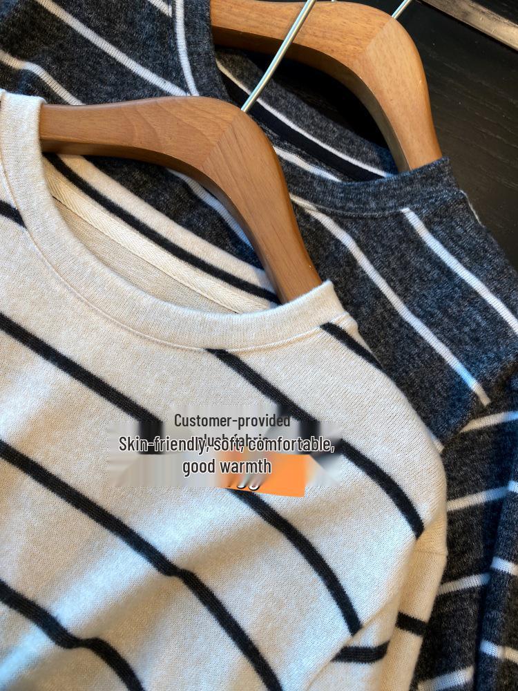 Women's Loose Striped Long-Sleeve T-Shirt: Flattering and Stylish Base Layer for Autumn/Winter 2025