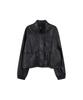 LAFELSORTOF Faux Leather Zip-Up Jacket