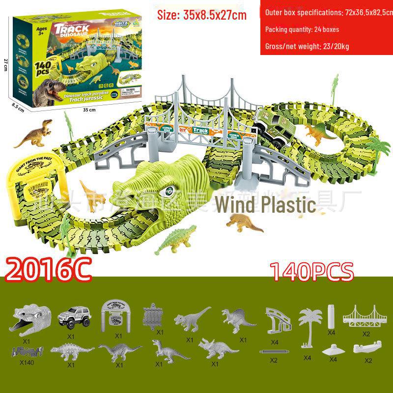 Электрическая игрушка-трековая трасса для динозавров с колесом обозрения для детей