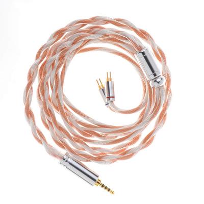Посеребренный кабель LINSOUL Euphrosyne Litz6. Конструкция со штекером и вставкой. Оплетен посеребренным кабелем OCC. Совместим с наушниками.
