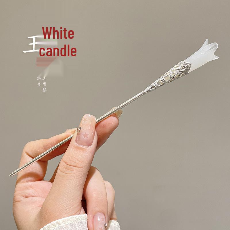 Elegant Hanfu Flower Hairpin: High-End Tassel Step Shake for Updo