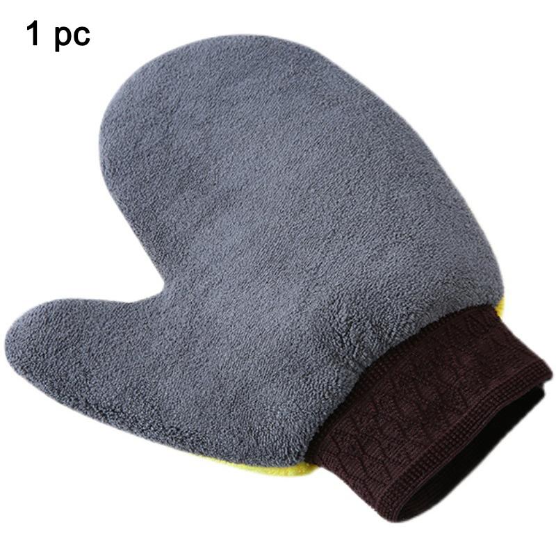 Перчатка для чистки автомобиля, щетка, толстые двухсторонние перчатки из микрофибры кораллового флиса, рукавица для чистки автомобиля, щетка для ухода за воском и деталями автомобиля