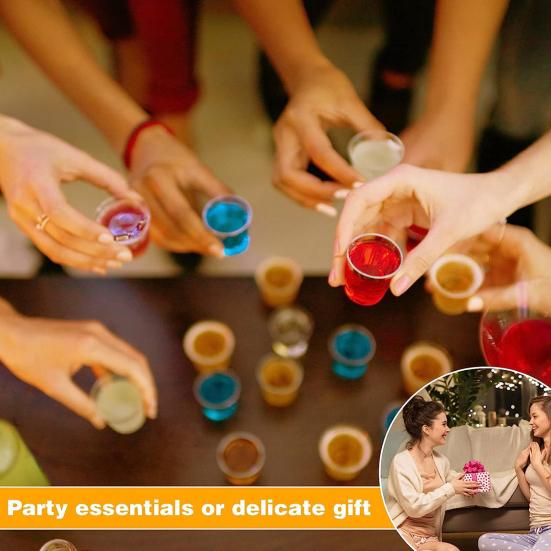 100 шт., 30 мл, прозрачные многоразовые чашки для напитков, легкие штабелируемые чашки для воды для домашней вечеринки