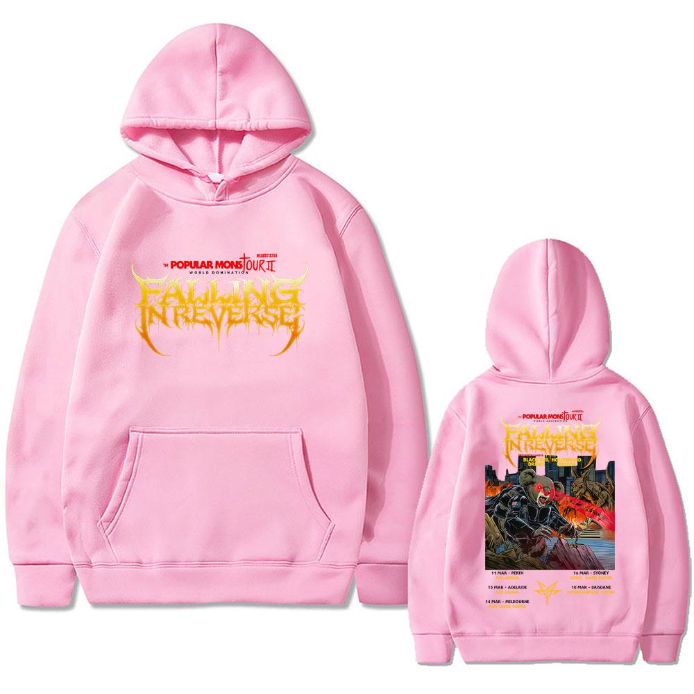 Худи Falling in Reverse Popular Mons Tour II Мужское Женское Рок Метал Оверсайз Уличная Одежда Мужские Повседневные Толстовки