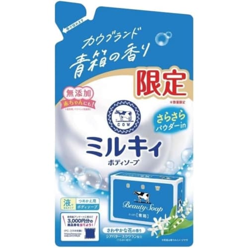 Cow Brand Milky Body Soap Refill Set of 3 Blue Box Fragrance Refreshing Flower Scent