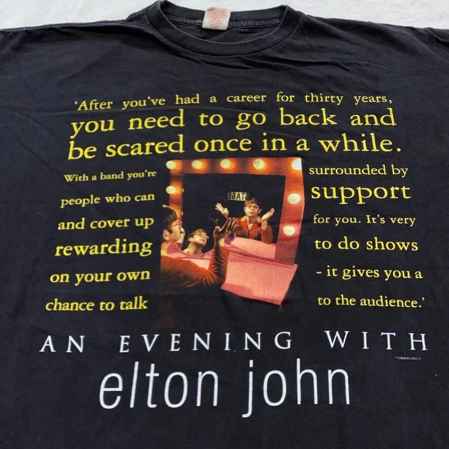Винтажная футболка 90-х AN EVENING WITH ELTON JOHN КОНЦЕРТ XL рок-тур