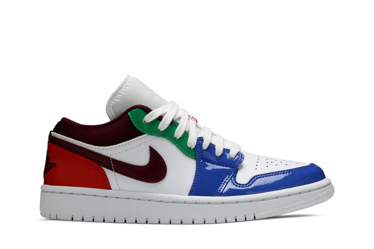 Women's Sneakers Jordan 1 Low Multi-Color (Women's) White/Dark Beetroot-Hyper Royal